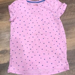 Purple shirt with blue stars